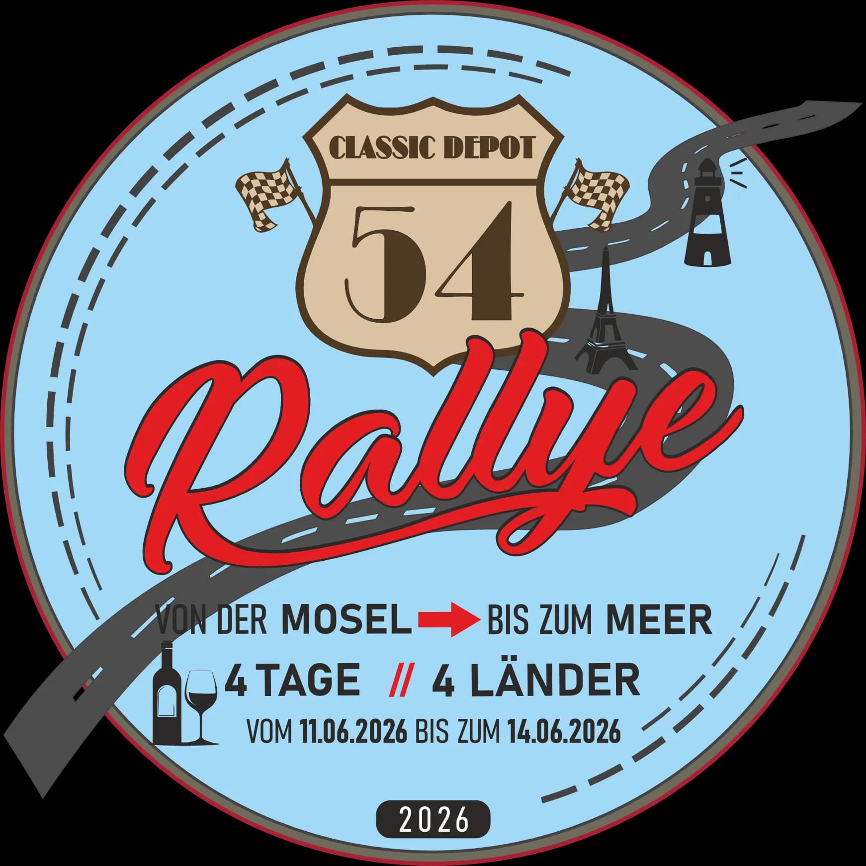 4 Tage // 4 Länder Rallye 2026 – Logo